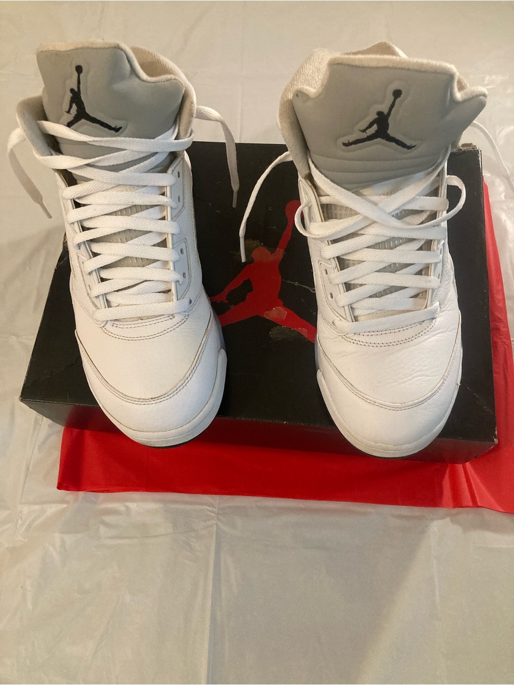 Jordan Men's White High-Top Sneakers with Black Jumpman